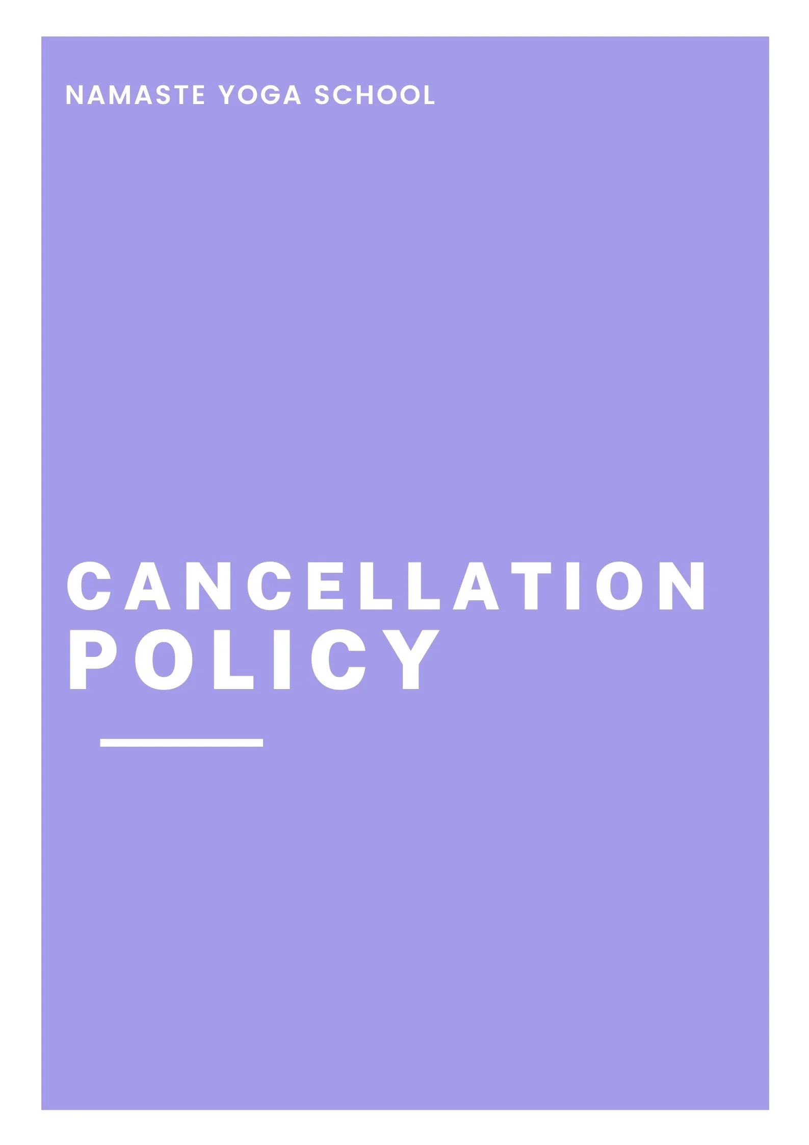 Cancellation Policy FAQ